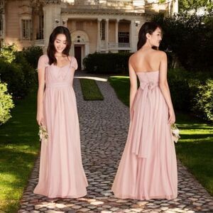 NEW Birdy Grey Christina Convertible Bridesmaid Dress Rose Quartz Tulle Medium